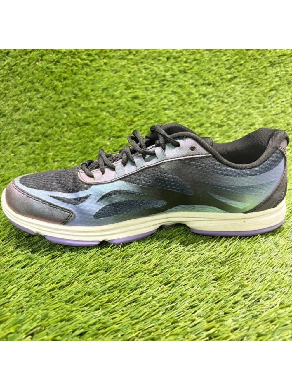 Ryka Devotion Plus 2 Womens Size 9 Black Blue Athletic Running Shoes Sneakers